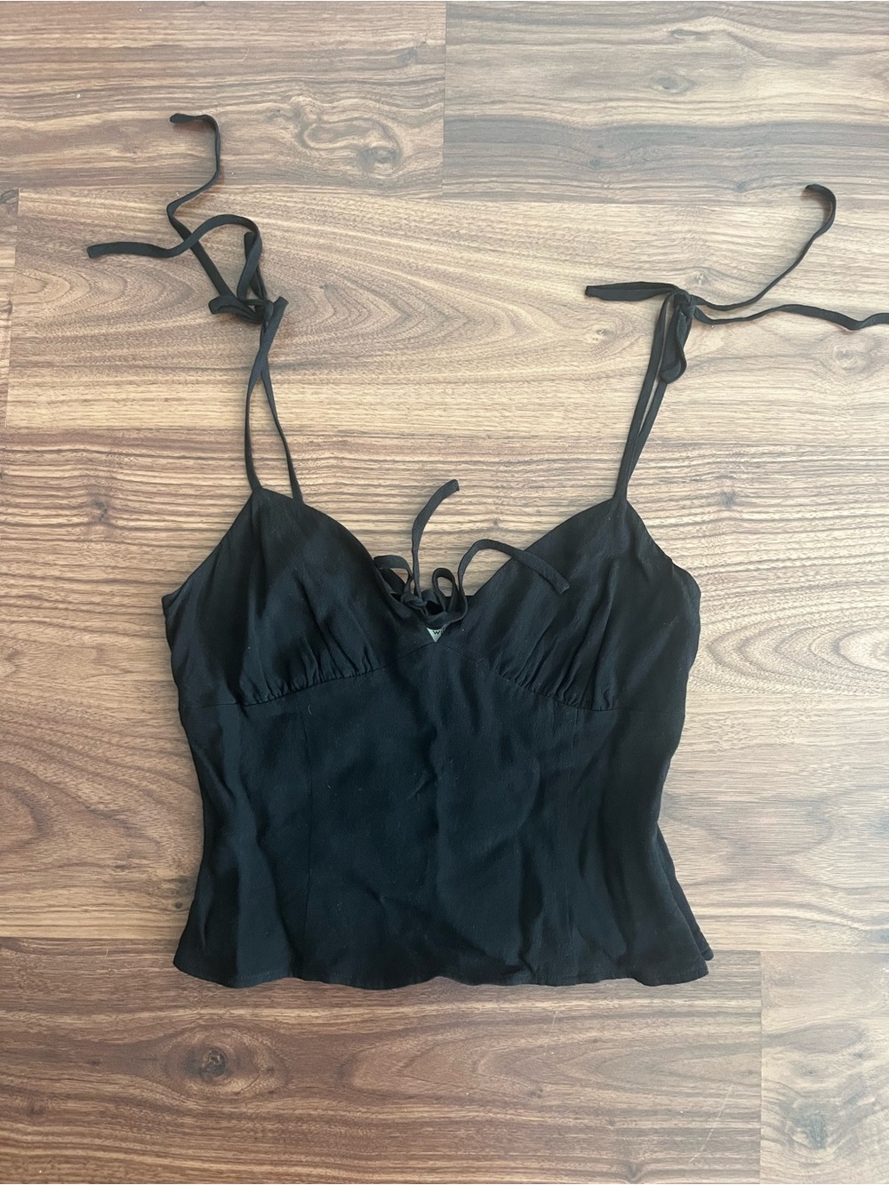 Wilfred Aritzia Black Tie-Shoulder Top